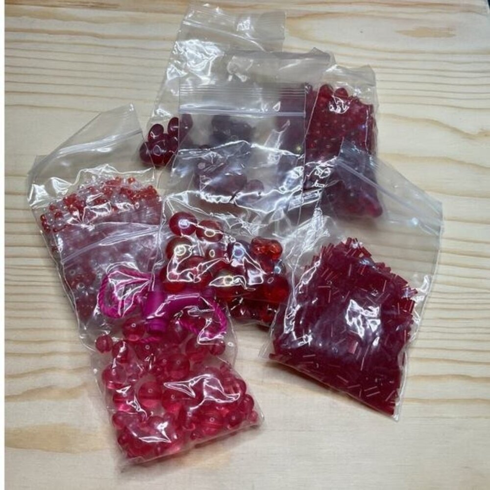 Assorted Red Beads Collection For Jewelry Making & Crafting